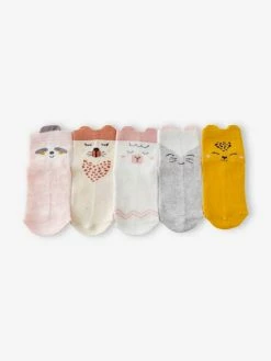 Alternative view of Lot De 5 Paires De Mi-chaussettes Animaux Lot Rose Clair - Vertbaudet