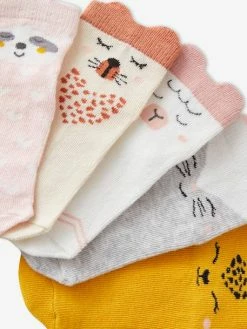 Lot De 5 Paires De Mi-chaussettes Animaux Lot Rose Clair - Vertbaudet 5 Lot De 5 Paires De Mi-chaussettes Animaux Lot Rose Clair - Vertbaudet -cyrillus boutique lot de 5 paires de mi chaussettes animaux 2