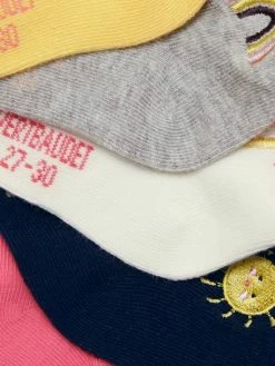 Alternative view of Lot De 5 Paires De Mi-chaussettes Brodées Lot Jaune Clair - Vertbaudet