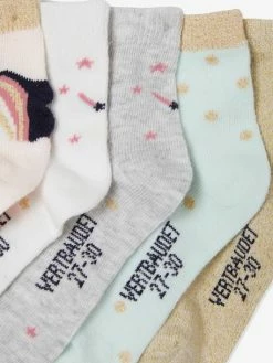 Alternative view of Lot De 5 Paires De Mi-chaussettes "Licorne" Fille Lot Rose Pale - Vertbaudet