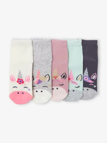 Lot De 5 Paires De Mi-chaussettes Licornes Lot Ivoire - Vertbaudet 1 Lot De 5 Paires De Mi-chaussettes Licornes Lot Ivoire - Vertbaudet