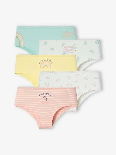 Lot De 5 Shorties Fille Rose Pâle - Vertbaudet 1 Lot De 5 Shorties Fille Rose Pâle - Vertbaudet