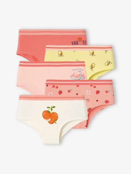 Lot De 5 Shorties Fruits Fille Pêche - Vertbaudet 1 Lot De 5 Shorties Fruits Fille Pêche - Vertbaudet