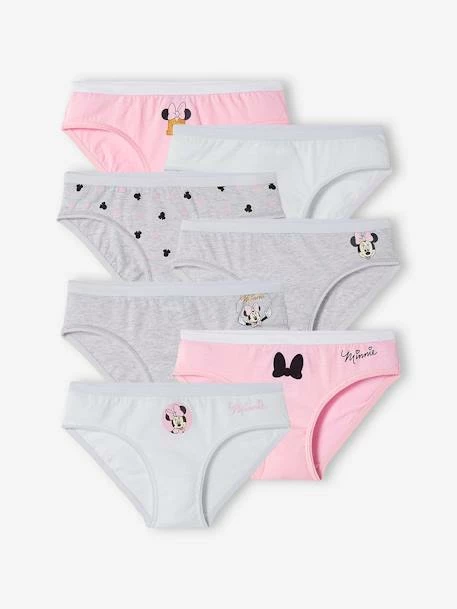Lot De 7 Culottes Disney® Minnie Rose, Gris Chiné Et Blanc - Minnie 1 Lot De 7 Culottes Disney® Minnie Rose, Gris Chiné Et Blanc - Minnie