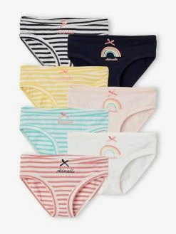 Lot De 7 Culottes Fille Lot Ivoire Rayé - Vertbaudet