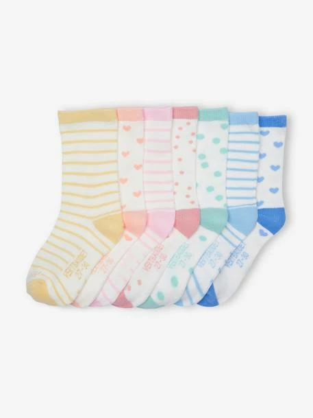 Lot De 7 Paires De Chaussettes Fille Semainier écru - Vertbaudet 1 Lot De 7 Paires De Chaussettes Fille Semainier écru - Vertbaudet