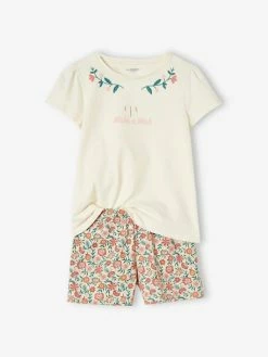 Lot Pyjama + Pyjashort Bohème Fille Vieux Rose - Vertbaudet 7 Lot Pyjama + Pyjashort Bohème Fille Vieux Rose - Vertbaudet -cyrillus boutique lot pyjama pyjashort boheme fille 1