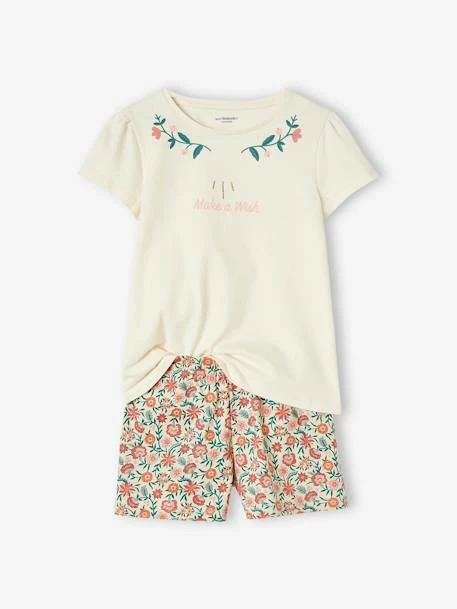 Lot Pyjama + Pyjashort Bohème Fille Vieux Rose - Vertbaudet 2 Lot Pyjama + Pyjashort Bohème Fille Vieux Rose - Vertbaudet – Image 2