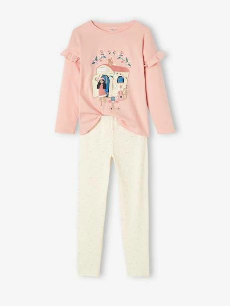 Lot Pyjama + Pyjashort Bohème Fille Vieux Rose - Vertbaudet 3 Lot Pyjama + Pyjashort Bohème Fille Vieux Rose - Vertbaudet – Image 3