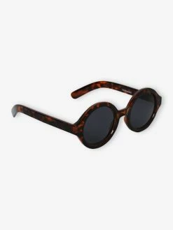Lunettes De Soleil Forme Ronde écailles Fille Cappuccino - Vertbaudet