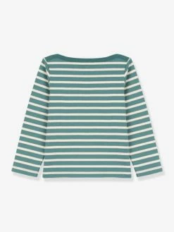 Alternative view of Marinière Coton PETIT BATEAU Rayé Vert - Petit Bateau