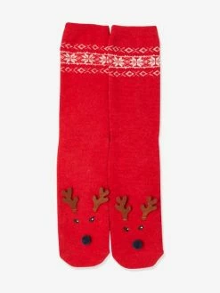 Pack Chaussettes Noël Fille Enfant + Adulte Rouge Foncé Imprimé - Vertbaudet -cyrillus boutique pack chaussettes noel fille enfant adulte 4