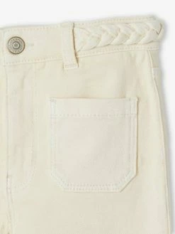 Pantalon Flare Fille Ceinture Tressée Fantaisie écru - Vertbaudet -cyrillus boutique pantalon flare fille ceinture tressee fantaisie 3