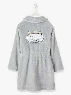 Peignoir En Maille Polaire Gris Clair - Vertbaudet