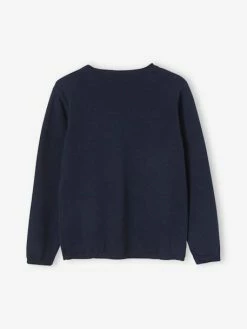 Pull à Message Basics Fille Message Irisé En Relief Vert - Vertbaudet -cyrillus boutique pull a message basics fille message irise en relief 4