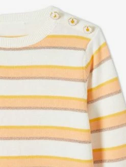 Pull à Rayures Irisées Fille Jaune Curry Rayé - Vertbaudet 5 Pull à Rayures Irisées Fille Jaune Curry Rayé - Vertbaudet -cyrillus boutique pull a rayures irisees fille 2