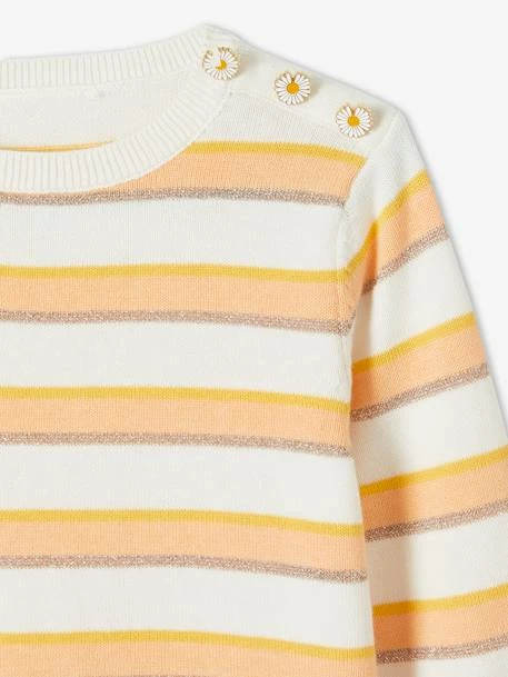 Pull à Rayures Irisées Fille Jaune Curry Rayé - Vertbaudet 3 Pull à Rayures Irisées Fille Jaune Curry Rayé - Vertbaudet – Image 3