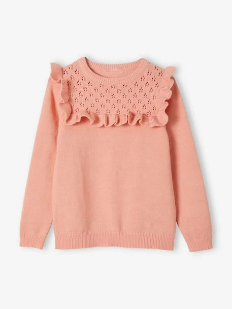 Pull à Volant Fille Détail Maille Ajourée Bleu - Vertbaudet – Image 6