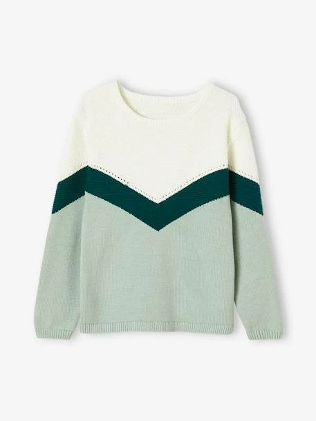 Pull Colorblock Fille Bordeaux - Vertbaudet 4 Pull Colorblock Fille Bordeaux - Vertbaudet – Image 4