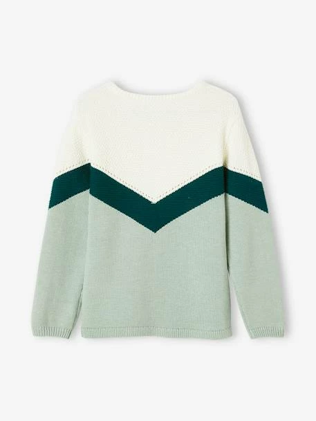 Pull Colorblock Fille Bordeaux - Vertbaudet 5 Pull Colorblock Fille Bordeaux - Vertbaudet – Image 5