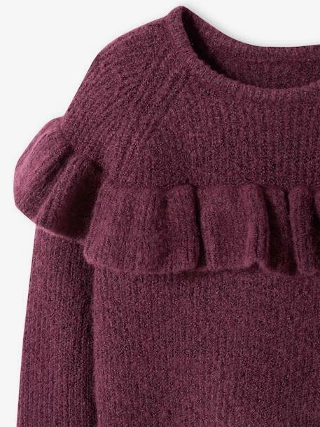 Pull Douceur à Volants Fille Rose - Vertbaudet 3 Pull Douceur à Volants Fille Rose - Vertbaudet – Image 3
