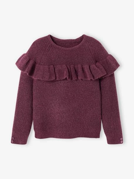 Pull Douceur à Volants Fille Rose - Vertbaudet 1 Pull Douceur à Volants Fille Rose - Vertbaudet