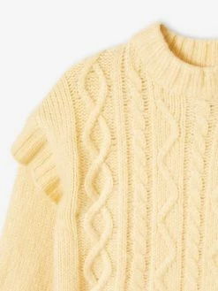 Pull Douillet à Torsades Et Volants Fille Jaune Pale - Vertbaudet 10 Pull Douillet à Torsades Et Volants Fille Jaune Pale - Vertbaudet -cyrillus boutique pull douillet a torsades et volants fille 4