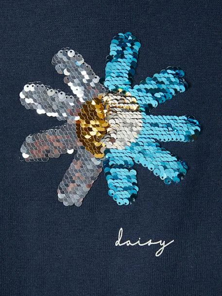 Pull Fille Motif En Sequins Réversibles Bleu Nuit - Vertbaudet 4 Pull Fille Motif En Sequins Réversibles Bleu Nuit - Vertbaudet – Image 4