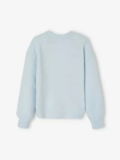 Alternative view of Pull Jacquard Duveteux Fille Bleu Ciel - Vertbaudet