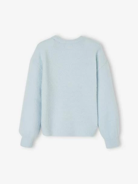 Pull Jacquard Duveteux Fille Bleu Ciel - Vertbaudet 2 Pull Jacquard Duveteux Fille Bleu Ciel - Vertbaudet – Image 2