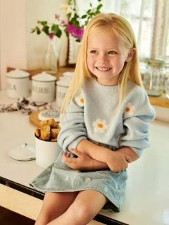 Pull Jacquard Duveteux Fille Bleu Ciel - Vertbaudet 9 Pull Jacquard Duveteux Fille Bleu Ciel - Vertbaudet -cyrillus boutique pull jacquard duveteux fille 3
