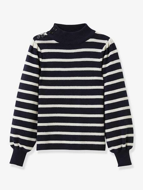 Pull Marin Fille CYRILLUS Laine Et Coton Rayé Bleu - Cyrillus 1 Pull Marin Fille CYRILLUS Laine Et Coton Rayé Bleu - Cyrillus