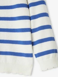 Pull Marinière Fille Détails Festonnés Rayé Bleu - Vertbaudet 9 Pull Marinière Fille Détails Festonnés Rayé Bleu - Vertbaudet -cyrillus boutique pull mariniere fille details festonnes 3