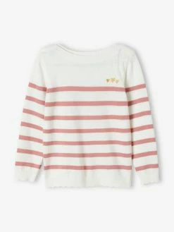 Pull Marinière Fille Détails Festonnés Rayé Bleu - Vertbaudet 10 Pull Marinière Fille Détails Festonnés Rayé Bleu - Vertbaudet -cyrillus boutique pull mariniere fille details festonnes 4