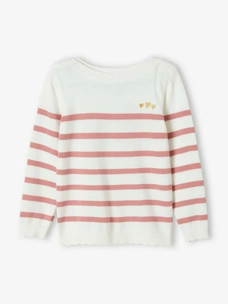 Pull Marinière Fille Détails Festonnés Rayé Bleu - Vertbaudet 5 Pull Marinière Fille Détails Festonnés Rayé Bleu - Vertbaudet – Image 5