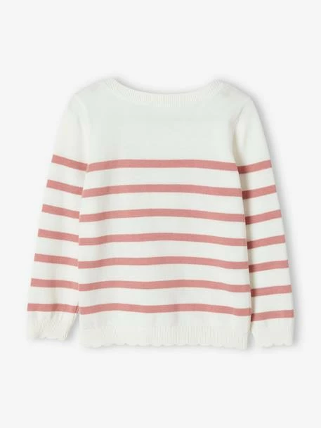 Pull Marinière Fille Détails Festonnés Rayé Bleu - Vertbaudet 6 Pull Marinière Fille Détails Festonnés Rayé Bleu - Vertbaudet – Image 6