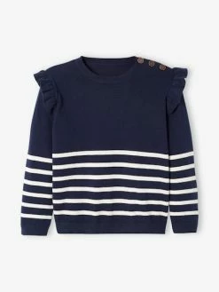 Pull Marinière Volanté Fille Jaune D'or Rayé - Vertbaudet 9 Pull Marinière Volanté Fille Jaune D'or Rayé - Vertbaudet -cyrillus boutique pull mariniere volante fille 3