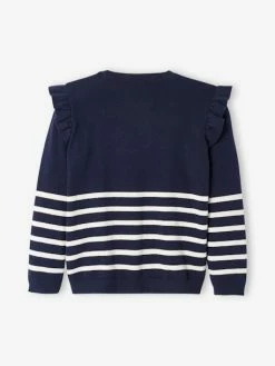 Pull Marinière Volanté Fille Jaune D'or Rayé - Vertbaudet 10 Pull Marinière Volanté Fille Jaune D'or Rayé - Vertbaudet -cyrillus boutique pull mariniere volante fille 4
