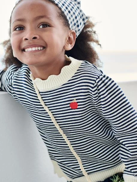 Pull Rayé Fille Rayé Marine - Vertbaudet 1 Pull Rayé Fille Rayé Marine - Vertbaudet
