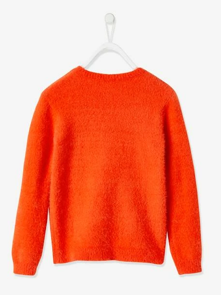 Pull Ultra Doux Fille Coeur Brodé Irisé Orange Vif - Vertbaudet 4 Pull Ultra Doux Fille Coeur Brodé Irisé Orange Vif - Vertbaudet – Image 4