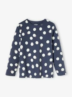 Alternative view of Pyjama à Pois Fille Marine - Vertbaudet