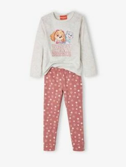 Pyjama Fille Bi-matière Pat'Patrouille® Gris Chiné Et Rose - Pat' Patrouille