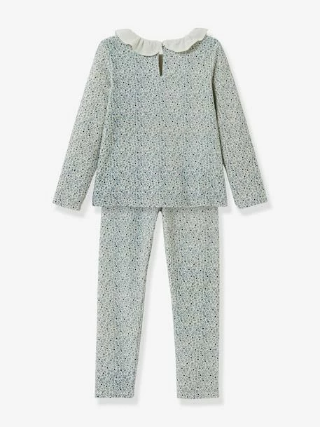 Pyjama Fille Col Claudine CYRILLUS Bleu Imprimé - Cyrillus – Image 2