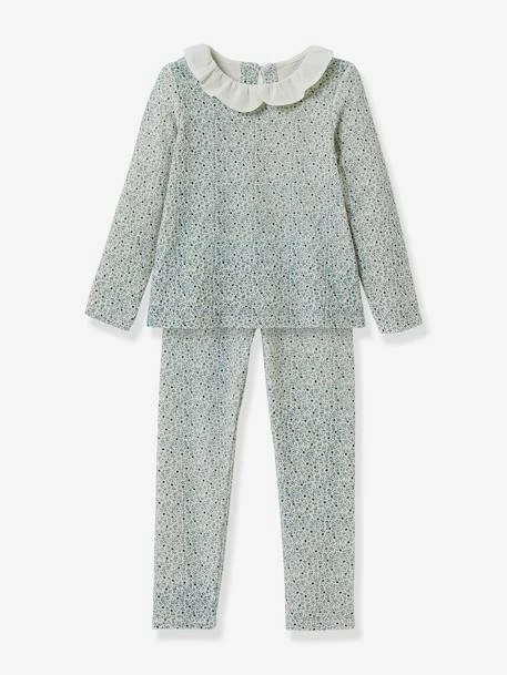 Pyjama Fille Col Claudine CYRILLUS Bleu Imprimé - Cyrillus