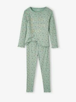 Pyjama Fille Fleuri En Maille Côtelée Light Sauge - Vertbaudet 8 Pyjama Fille Fleuri En Maille Côtelée Light Sauge - Vertbaudet -cyrillus boutique pyjama fille fleuri en maille cotelee 2