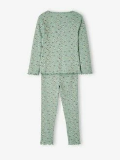 Pyjama Fille Fleuri En Maille Côtelée Light Sauge - Vertbaudet 9 Pyjama Fille Fleuri En Maille Côtelée Light Sauge - Vertbaudet -cyrillus boutique pyjama fille fleuri en maille cotelee 3