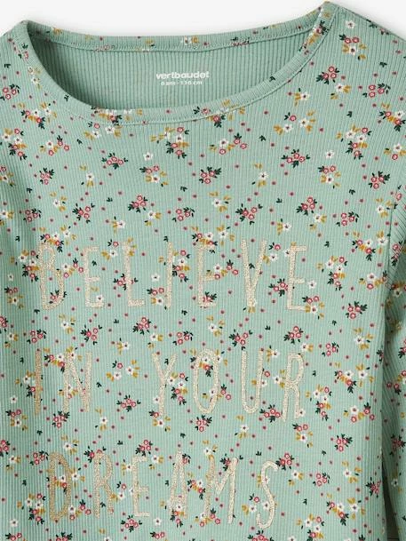 Pyjama Fille Fleuri En Maille Côtelée Light Sauge - Vertbaudet 5 Pyjama Fille Fleuri En Maille Côtelée Light Sauge - Vertbaudet – Image 5