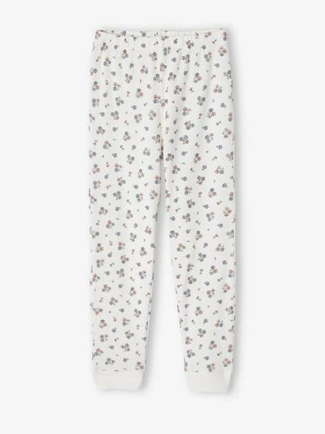 Pyjama Fille Personnalisable En Maille Côtelée Avec Imprimé Fleuri écru - Vertbaudet 3 Pyjama Fille Personnalisable En Maille Côtelée Avec Imprimé Fleuri écru - Vertbaudet – Image 3