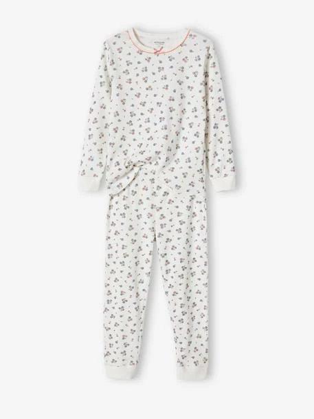 Pyjama Fille Personnalisable En Maille Côtelée Avec Imprimé Fleuri écru - Vertbaudet 1 Pyjama Fille Personnalisable En Maille Côtelée Avec Imprimé Fleuri écru - Vertbaudet
