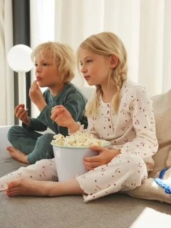 Pyjama Imprimé En Maille Côtelée Fille Rose Clair - Vertbaudet